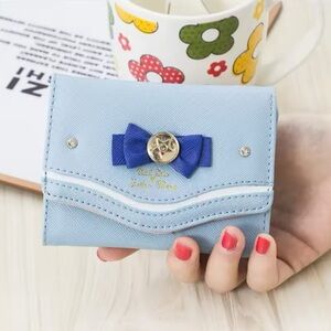 Light Blue Anime Wallet - Sailor Moon with bow Tri-Fold